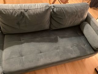 Divano letto angolare a 4 posti in velluto blu