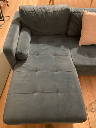Divano letto angolare a 4 posti in velluto blu