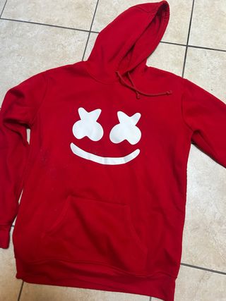 Felpa con cappuccio Marshmello rossa