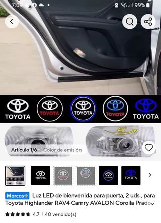 4 Luces LED Bienvenida Puerta Toyota