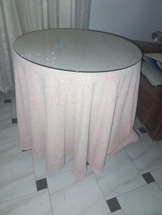 Mesa camilla con enaguas y cristal incluido 