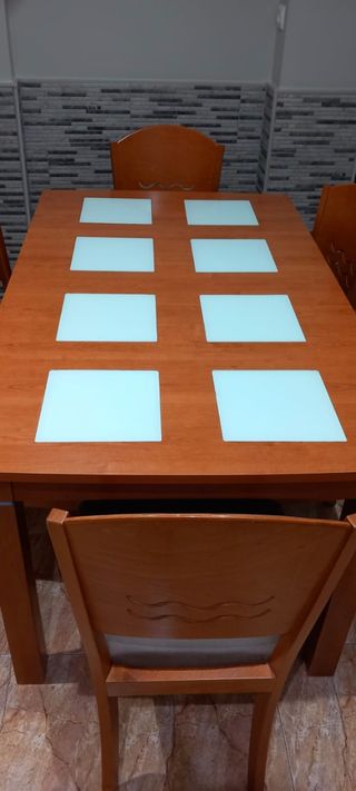 Mesa Comedor Madera con 6 Sillas