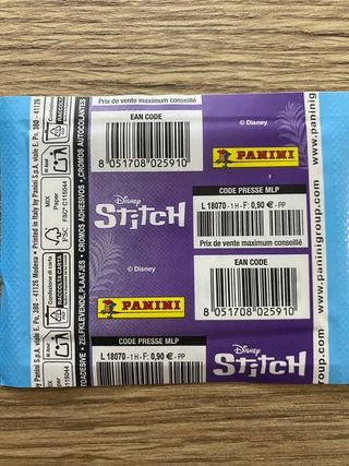 Sobres Cromos Disney Stitch Panini