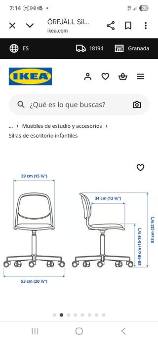 Silla Escritorio Infantil Rosa