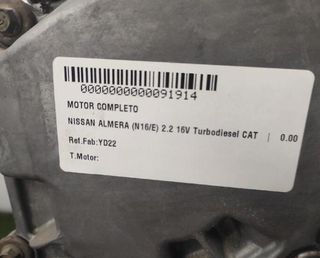 Nissan 91914 yd22 motor almera 2.2 16v turbodiesel