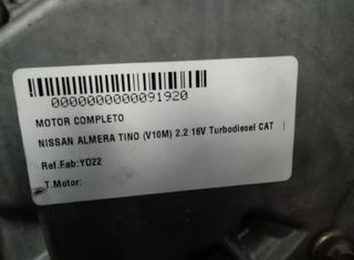 Nissan yd22 motor almera 2.2 16v turbodiesel 91920