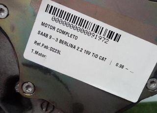 D223l motor saab 9-3 berlina 2.2 16v tid cat 91972