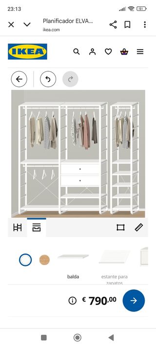 Vestidor Elvarli IKEA Blanco
Con instrucciones
