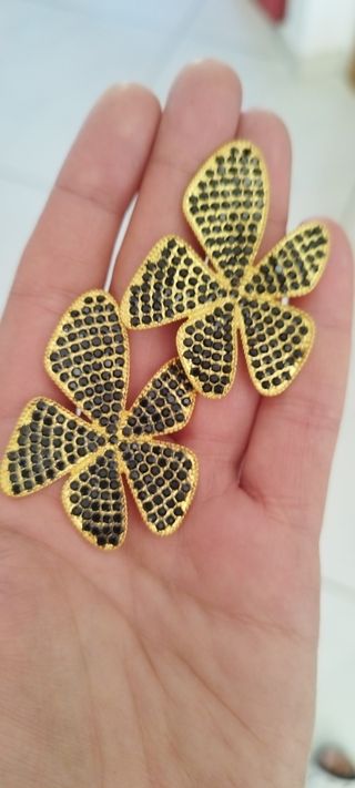 Orecchini Max Mara Acciaio Dorato Neri