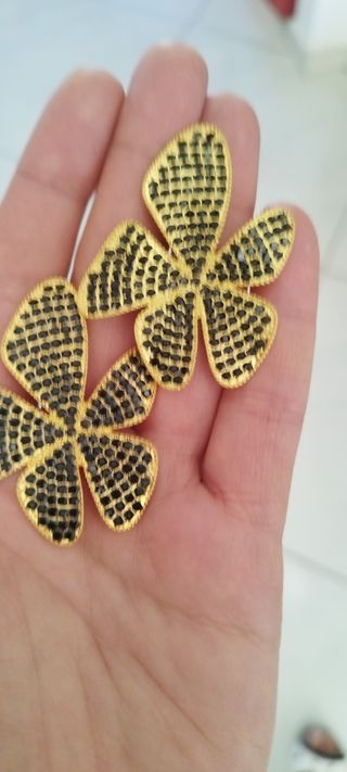 Orecchini Max Mara Acciaio Dorato Neri