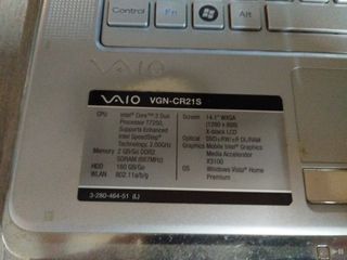 Portátil Sony Vaio VGN-CR21S Gris/Plata