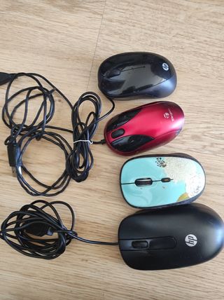 Ratones HP y Targus (Negro, Rojo, Multicolor)