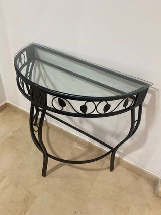 Mesa de entrada hierro y cristal