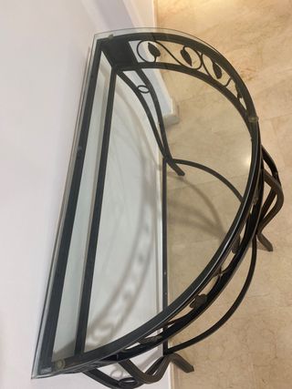 Mesa de entrada hierro y cristal