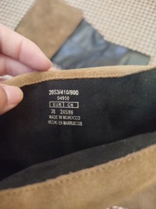 Botas Zara Piel Marrón y Negra Talla 38