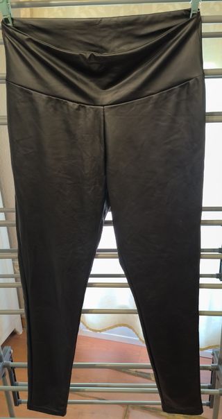 Leggings efecto cuero negros
