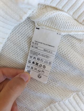 Jersey Benetton Blanco Punto Trenzado
