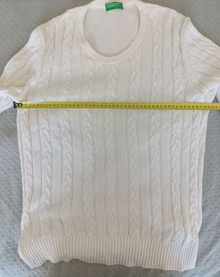 Jersey Benetton Blanco Punto Trenzado