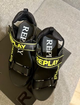 Sandalias Replay Negras Plataforma