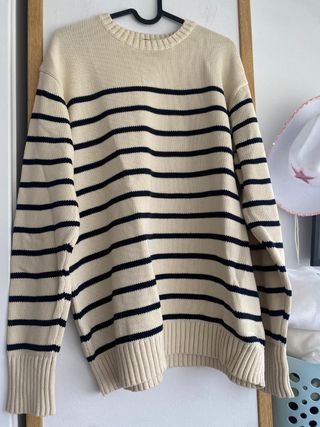 Jersey de rayas beige y negro