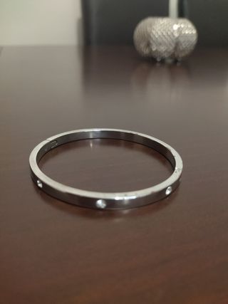 Pulsera plateada con circonitas