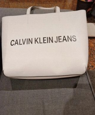 Bolso Calvin Klein Piel Genuina Blanco