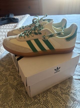 Zapatillas Adidas Samba Mujer Verde/Blanco