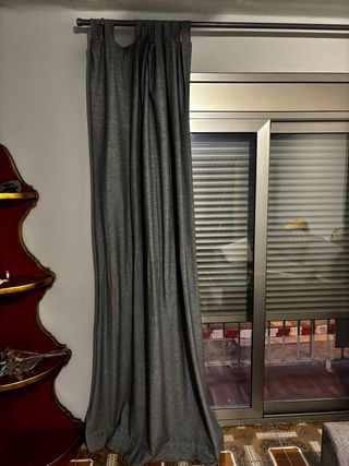 Cortinas grises de tela