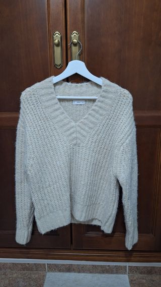 Jersey Mango Beige Cuello Pico