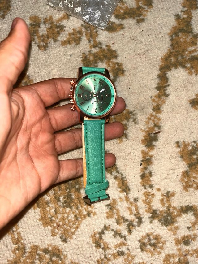 Orologio donna verde acqua con dettagli oro