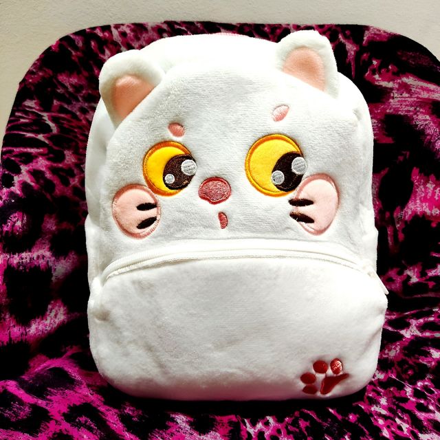 Mochila infantil de peluche de gato