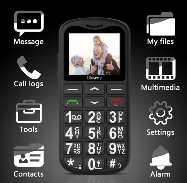 Teléfono Móvil CHAKEYAKE para Mayores - Negro