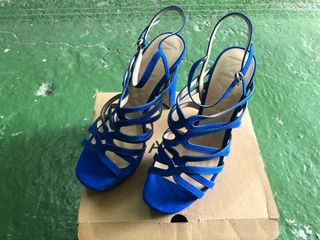 Sandalias Mango Azul Talla 38