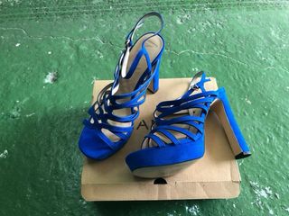 Sandalias Mango Azul Talla 38