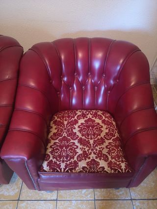 Poltrona Chesterfield trapuntata bordeaux