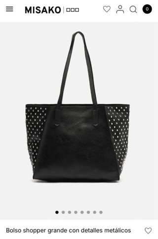 Bolso shopper Misako negro con tachuelas