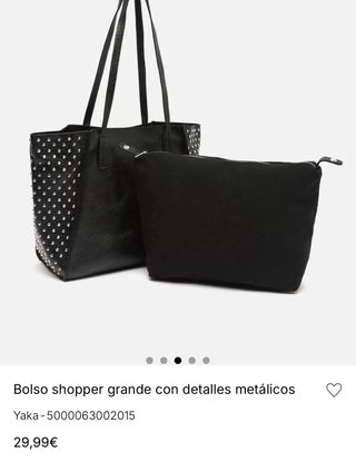Bolso shopper Misako negro con tachuelas