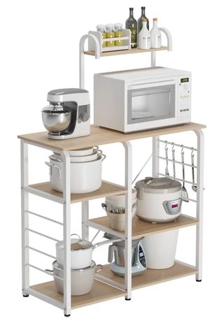 Mueble auxiliar cocina madera y acero inoxidable 