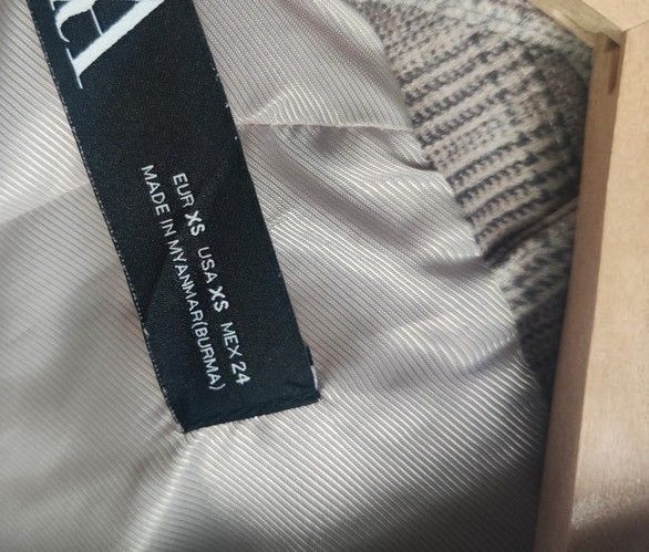 Blazer americana ZARA cuadros ante antelina