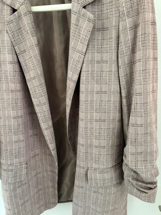 Blazer americana ZARA cuadros ante antelina
