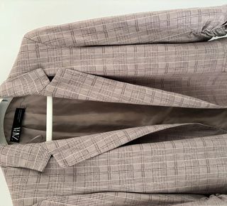 Blazer americana ZARA cuadros ante antelina