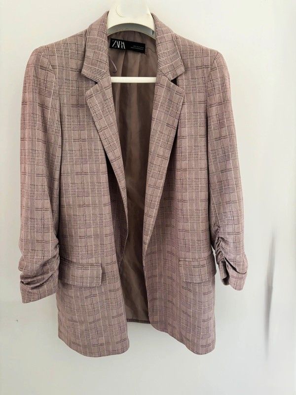 Blazer americana ZARA cuadros ante antelina