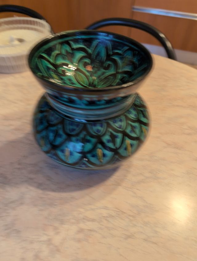 Ciotola in ceramica verde e blu