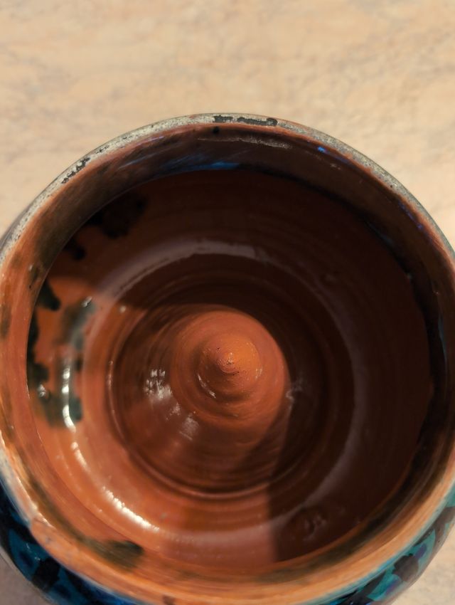 Ciotola in ceramica verde e blu