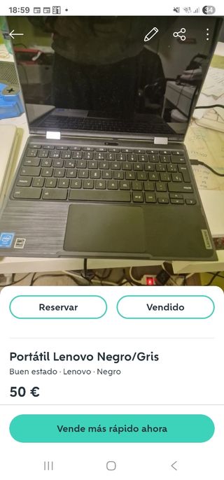Portátil Lenovo Negro/Gris