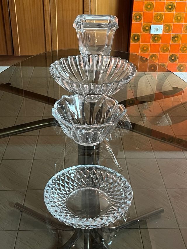 7 Cinzeiro de vidro cristal, fontes e vasos de cristal