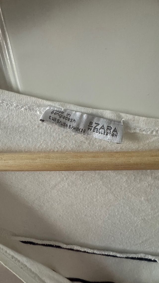 Camiseta Rayas Zara Blanca y Negra