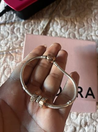 Pulsera Pandora Corazón Inicial Y Plata