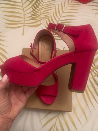 Zapatos Sandalias fiesta talla 38 Rosa Fucsia