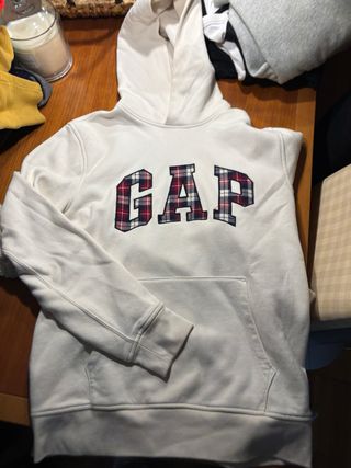 Sudadera GAP Blanca con Logo Tartán
